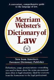 Merriam-Webster's dictionary of law