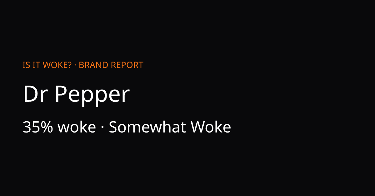 Is Dr Pepper Woke? 35% Brand Score